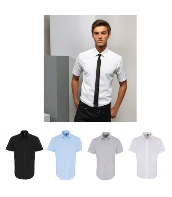 Premier PR246 Short Sleeve Stretch Fit Poplin Shirt